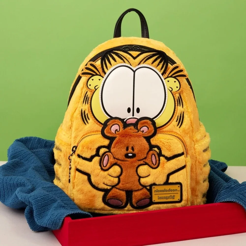 NEW Loungefly Nickelodeon Garfield and Pooky Plush Mini Backpack Yellow Faux Fur